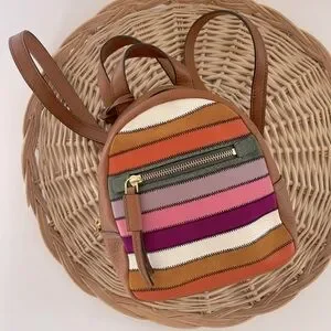 Fossil | Bags | Fossil Womens Megan Mini Leather Striped  display picture 1